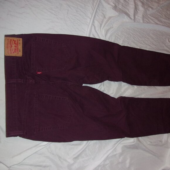 levis  size  33 x 34 maroon 514  denim pants jeans womens stretch - Picture 5 of 6